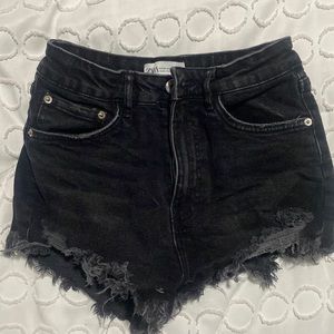 ZARA Black Denim Shorts